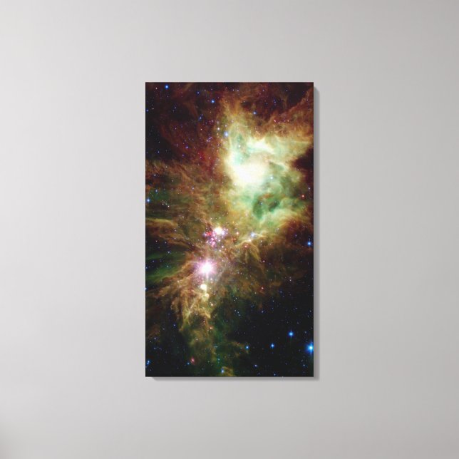 Nyfödda stjärnor i Julgran-klustret Canvastryck (Framsida)