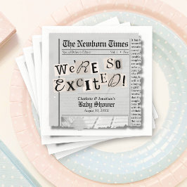 Nyfödda Times Baby Shower Pappersservett
