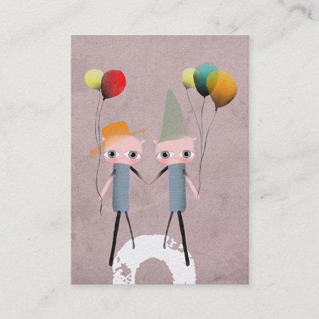 nyfödelsedag, färglöst fågelgammalt affärskort visitkort (Framsida)