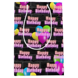Nyfödelsedag och ballonger på Brick Medium Gift Ba