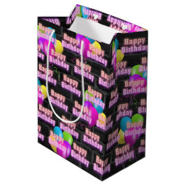 Nyfödelsedag och ballonger på Brick Medium Gift Ba