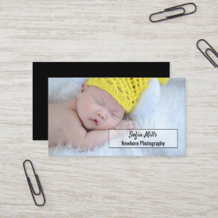 Nyfött foto för fotografibabyfotograf visitkort
