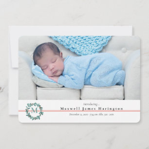 Nyfött julfoto Birth-meddelande Meddelande
