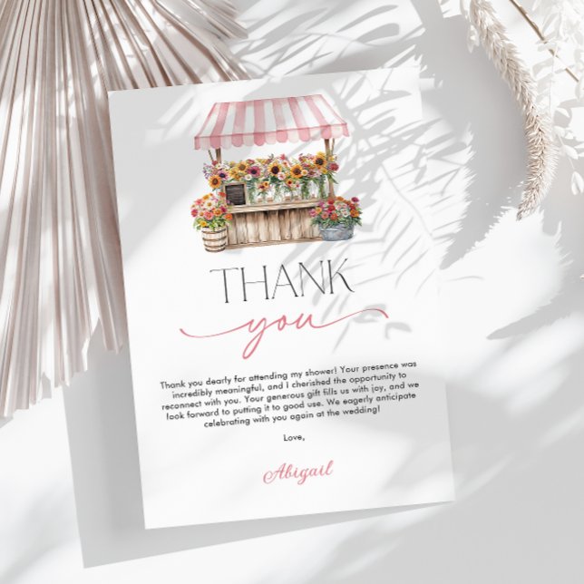 Nyfrån Marknad Bröllopsdusch Tack Kort (Fresh off the Market Bridal Shower Thank You Card)