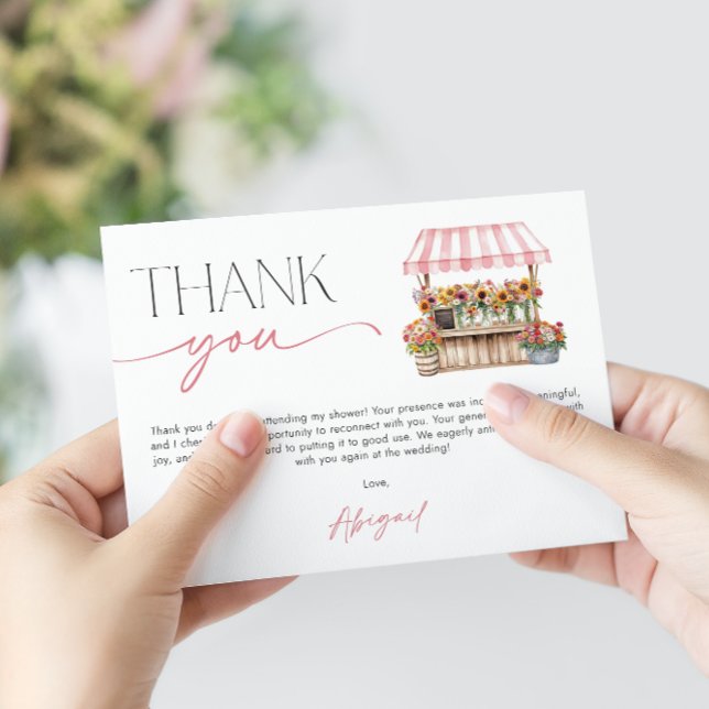 Nyfrån Marknad Bröllopsdusch Tack Kort (Fresh off the Market Bridal Shower Thank You Card)