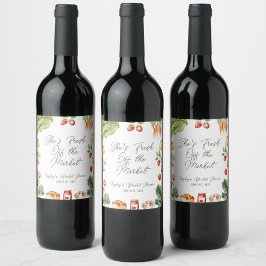 Nyfrån Marknadens Bröllopsfest för Bondmarknad Vinflaska Etikett