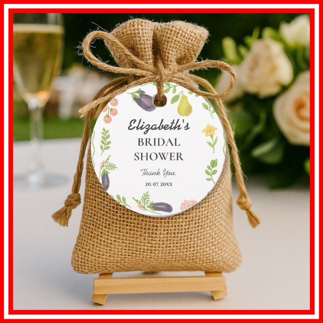 Nyfruktad Marknad Bondemarknad Bröllopsdusch Gåvor Etiketter (Skapare uppladdad)