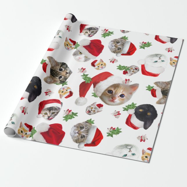 Nyfunna kattmöss och katnip christmas-omslag presentpapper (Utrullad)