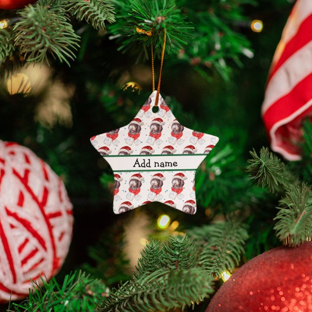 Nyfypoo Hund aveln julstjärnor Julgransprydnad Keramik (Skapare uppladdad)