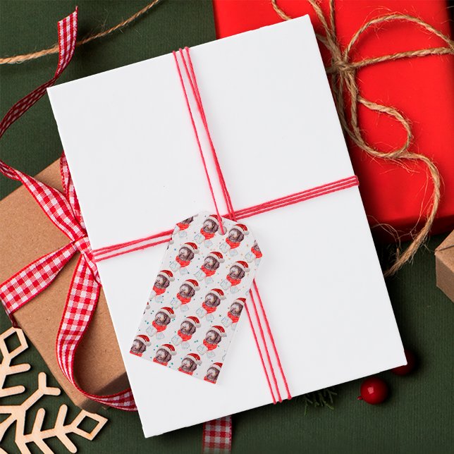 Nyfypoo Hund aveln julstjärnor Presentetikett (Skapare uppladdad)