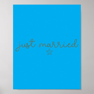 Nygift Coquette Sjöstjärna Strand Brud Brudgum Poster