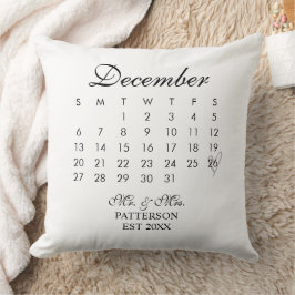Nygift Kalender Bröllopsdatum Kudde
