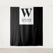 Nygift Monogram svart Bröllopsbakgrund