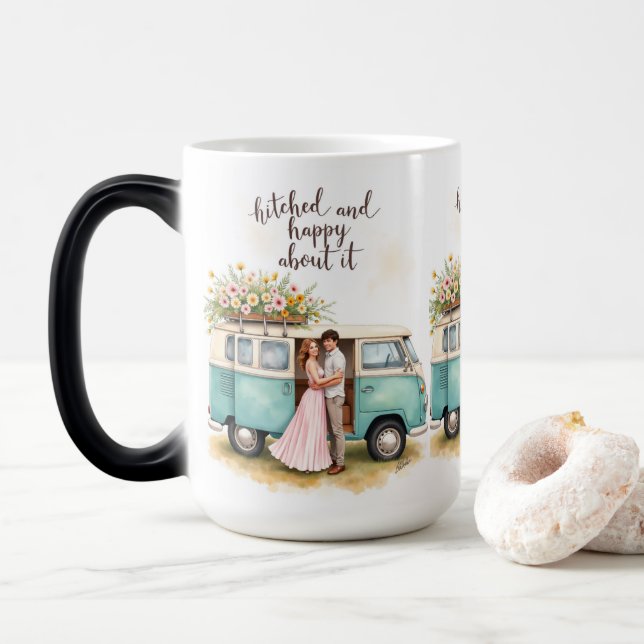 Nygift och Glad Campingmugg Magisk Mugg (Med munk)