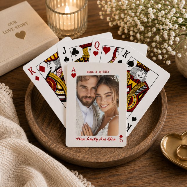 Nygift Par Foto Ess Äss Casinokort (Skapare uppladdad)