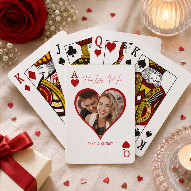 Nygift Par Foto Ess Äss Casinokort (Skapare uppladdad)