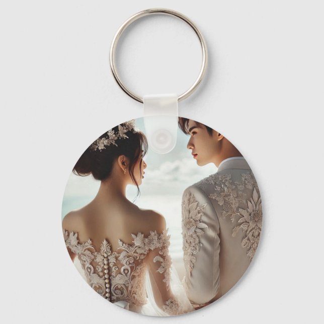 Nygift Par Nyckelring – Romantisk & Bedårande (Framsida)