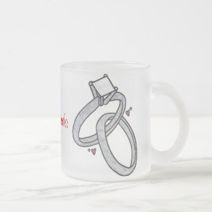 Nygift person frostad glasmugg
