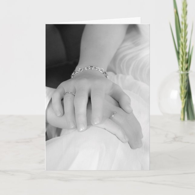 Nygift person räcker II, grattis Kort (Framsida)