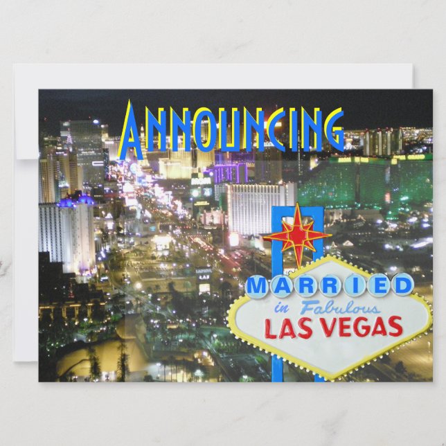 Nygift personmeddelandet Elope till Las Vegas Inbjudningar (Framsida)