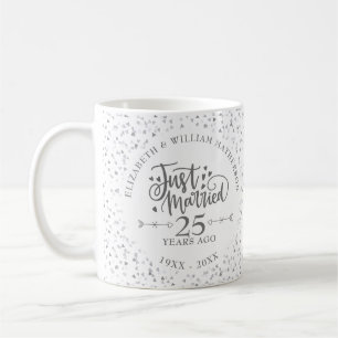 Nygifta 25-årsjubileum Kärlekshjärtan Kaffemugg