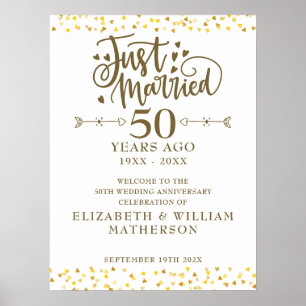 Nygifta 50-års bröllopsjubileum välkomstskylt poster