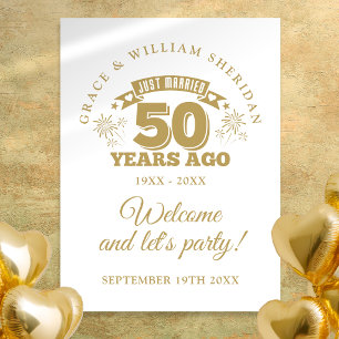 Nygifta 50-års bröllopsjubileum välkomstskylt poster