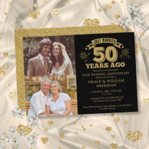 Nygifta 50-årsjubileum 2 Foto Guld Svart