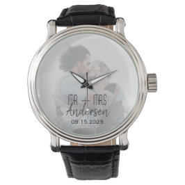 Nygifta anpassad vigselbildsur armbandsur