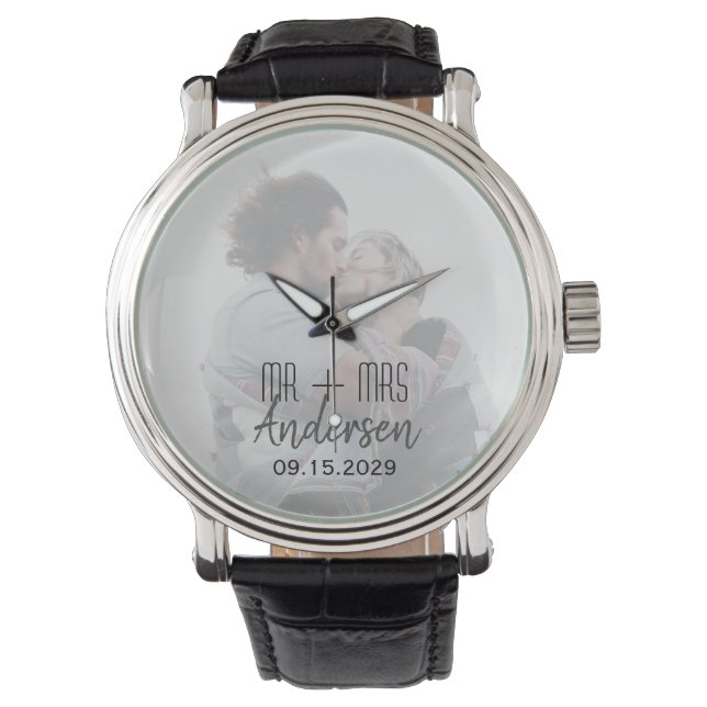 Nygifta anpassad vigselbildsur armbandsur (Framsida)