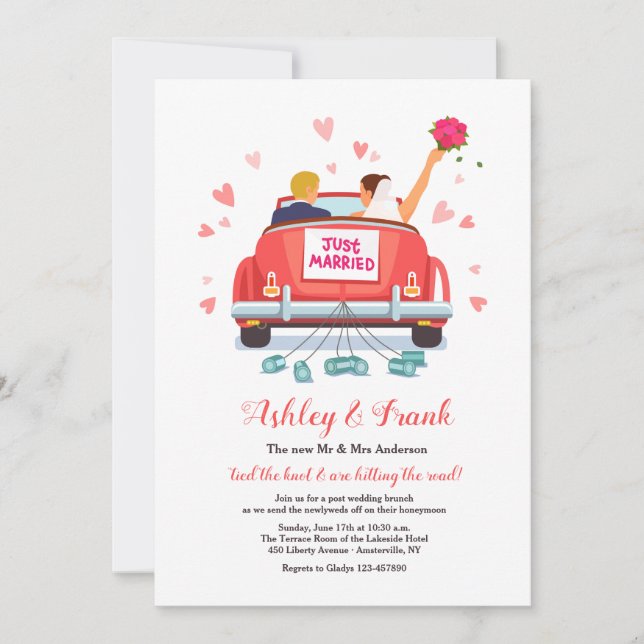 Nygifta (blond brudgumme) inbjudan (Framsida)