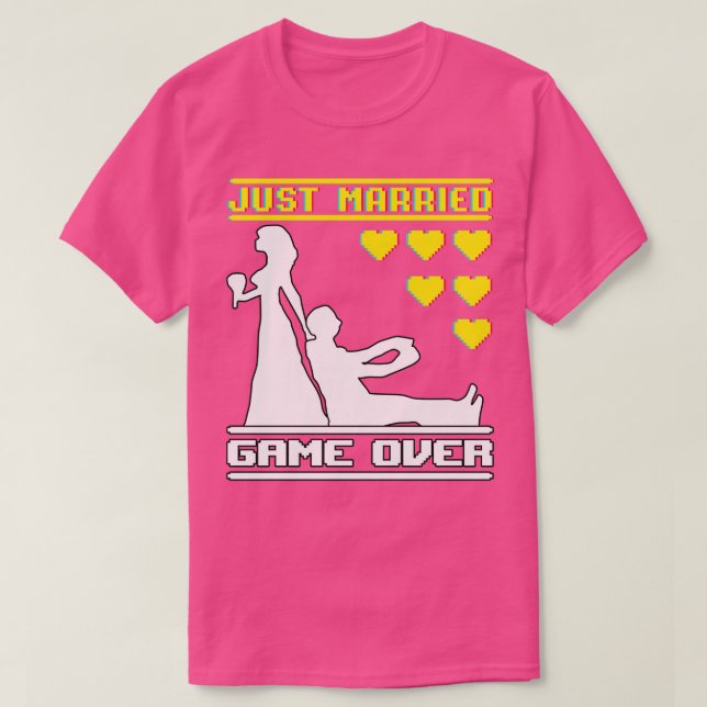 Nygifta Bröllop Game Over T Shirt (Design framsida)