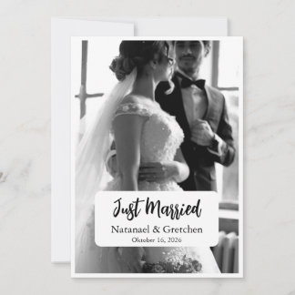 Nygifta Elegant Bröllopsfoto Annonsering  Inbjudningar