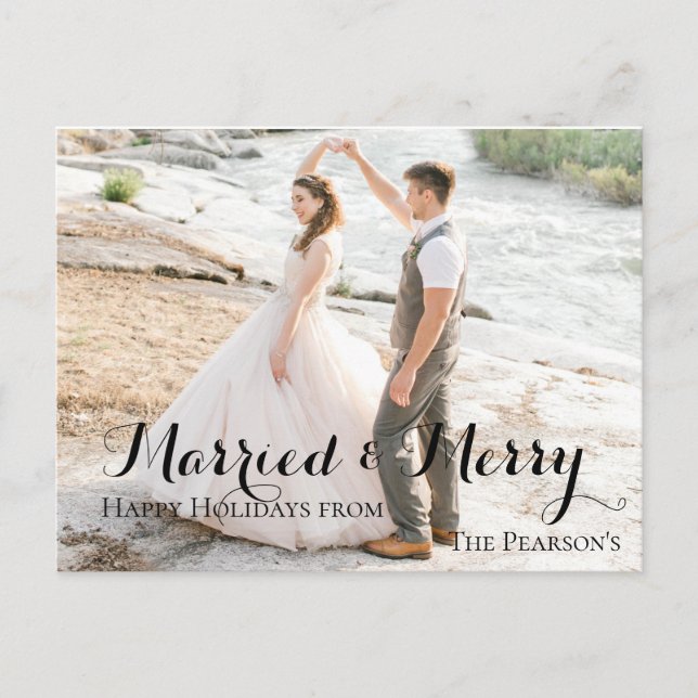 Nygifta Första Julen Postkort Meddelande Vykort (Framsida)