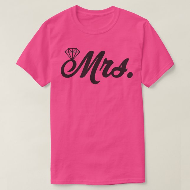 Nygifta Fru Hustru Brud Förlovning Smekmånad T- T Shirt (Design framsida)