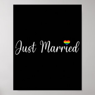Nygifta Hbtq Homogent Bröllop Lesbisk Brud Gay Mak Poster
