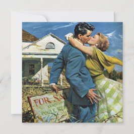 Nygifta i vintage-stil, inflyttningsfest-inbjudan inbjudningar