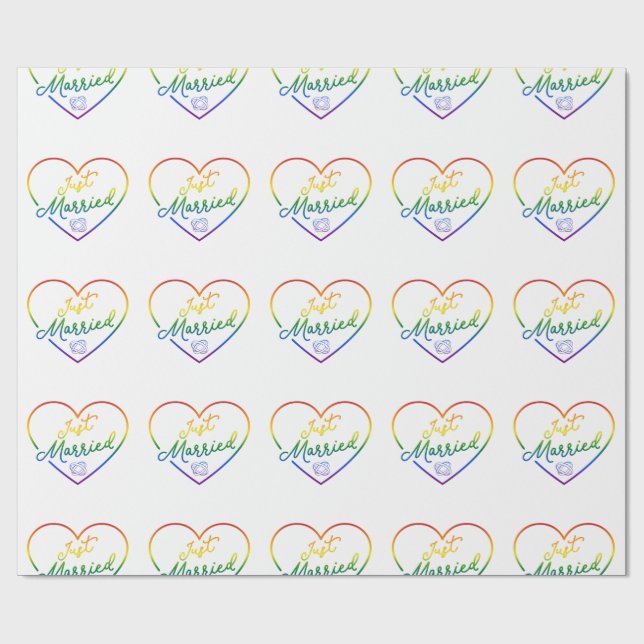 Nygifta III - HBTQ-bröllop Presentpapper (Platt)