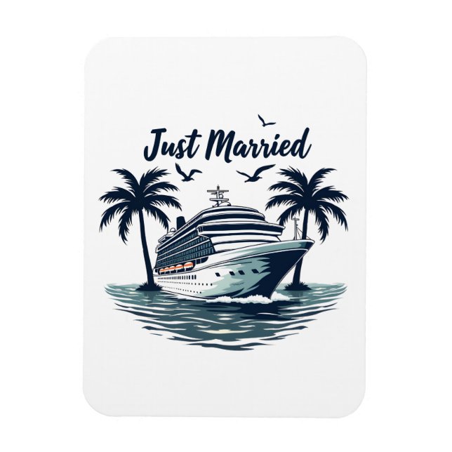 Nygifta kryssning sommar bröllop make maka magnet (Vertikal)