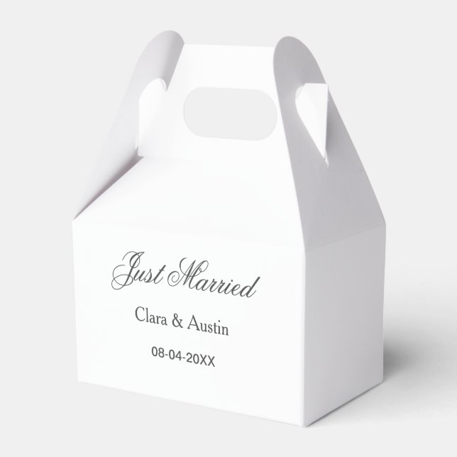 Nygifta lägg till parnamn datum år bröllop simuler presentaskar (Framsidan Sidan)