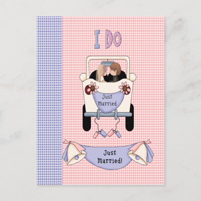 Nygifta Meddelande Vykort (Framsida)