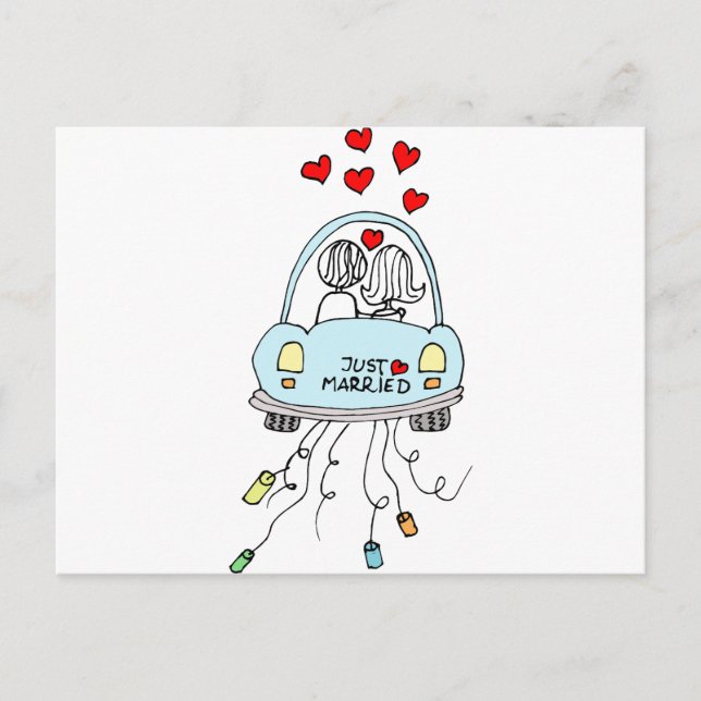 Nygifta Meddelande Vykort (Framsida)