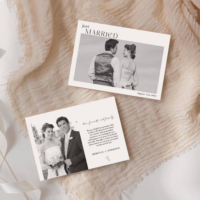 Nygifta Modern Svart och Vitt Foto Meddelande (Skapare uppladdad)