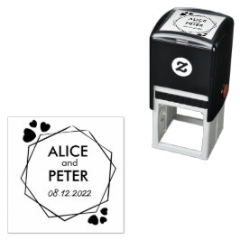 Nygifta namn, anpassningsbar brud och groom namn självfärgande stämpel