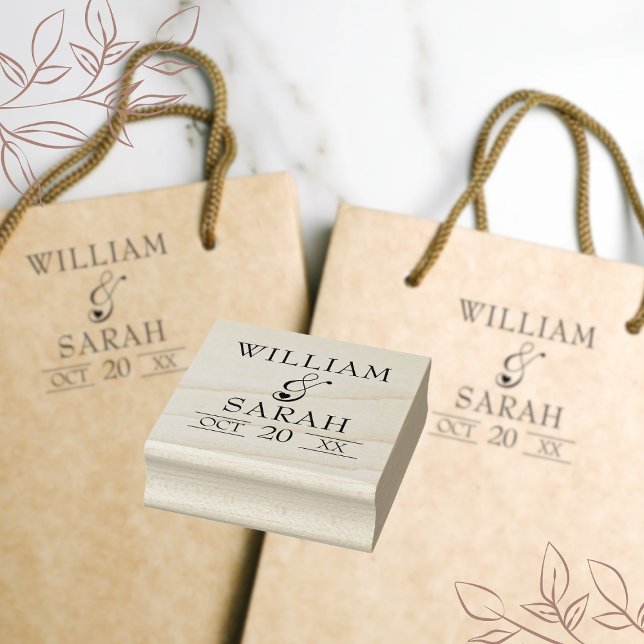 Nygifta Par Namn Enkel Elegant Typografi Stämpel (Skapare uppladdad)