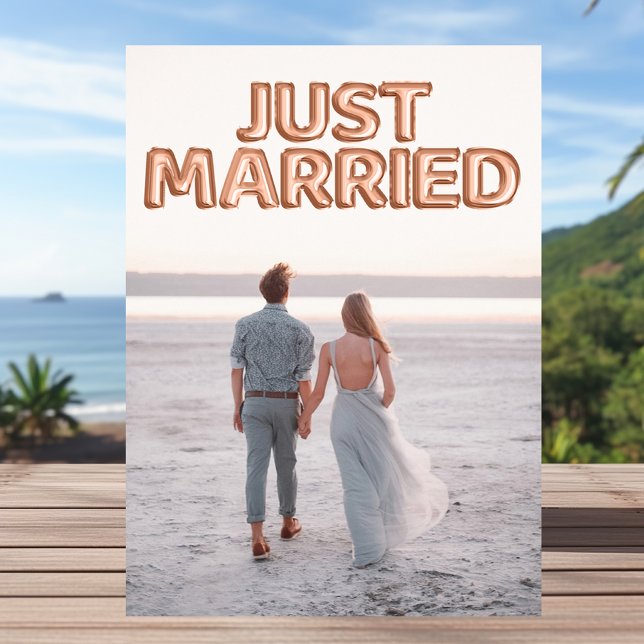 Nygifta Rosa Guld Ballonger Bröllopsfoto Meddelande (Skapare uppladdad)