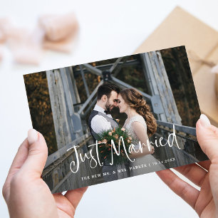 Nygifta Rustik Foto-Elopement med handskriven st Meddelande
