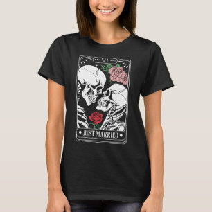 Nygifta Tarotkort Halloween Skelettpar T Shirt