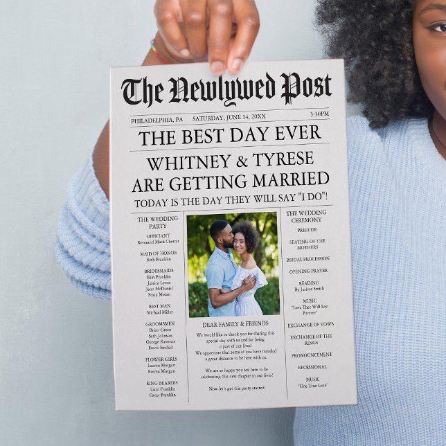 Nygifta Times Tidning Bröllopsprogram  (Skapare uppladdad)