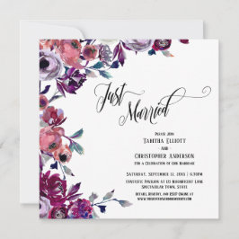 Nygifta Utförlig manus Fet stil Blommor Inbjudningar